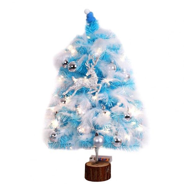 christmas decorations 45cm blue tree with led lights and hanging ornaments artificial pink for dining table decor
christmas decorations 45cm blue tree with led lights and hanging ornaments artificial pink for dining table decor