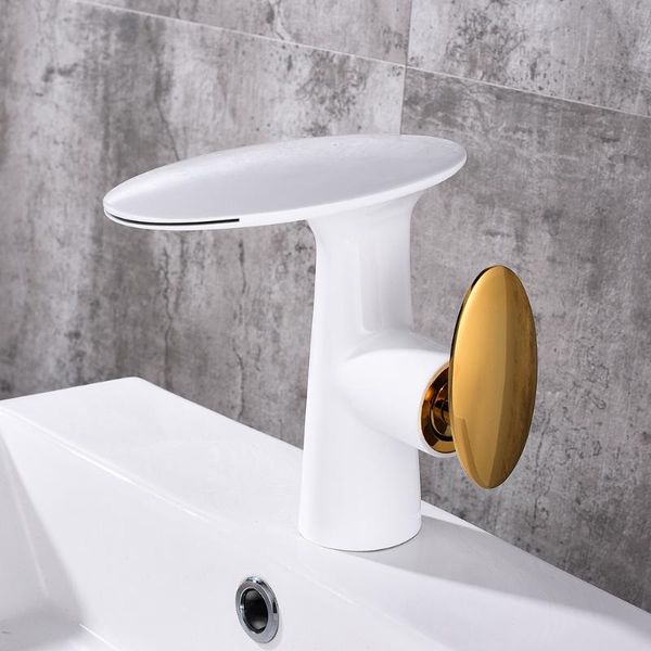 bathroom sink faucets golden & white tall waterfall faucet basin mixer tap with and cold water
bathroom sink faucets golden & white tall waterfall faucet basin mixer tap with and cold water
