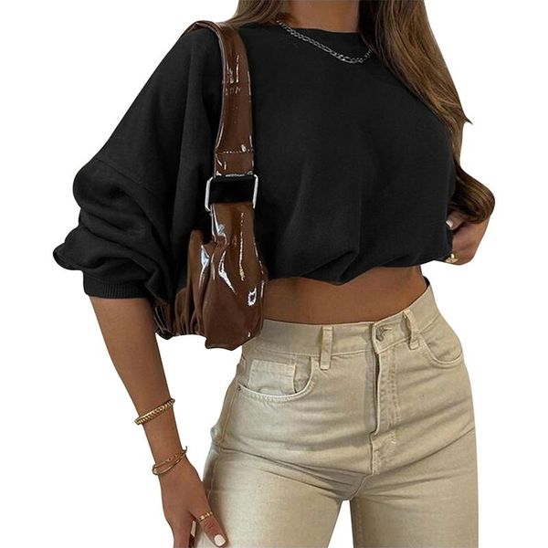 women's hoodies & sweatshirts casual crop spring autumn women long sleeve fashion solid color female loose exposed navel sweatshirt, Black
women's hoodies & sweatshirts casual crop spring autumn women long sleeve fashion solid color female loose exposed navel sweatshirt, Black