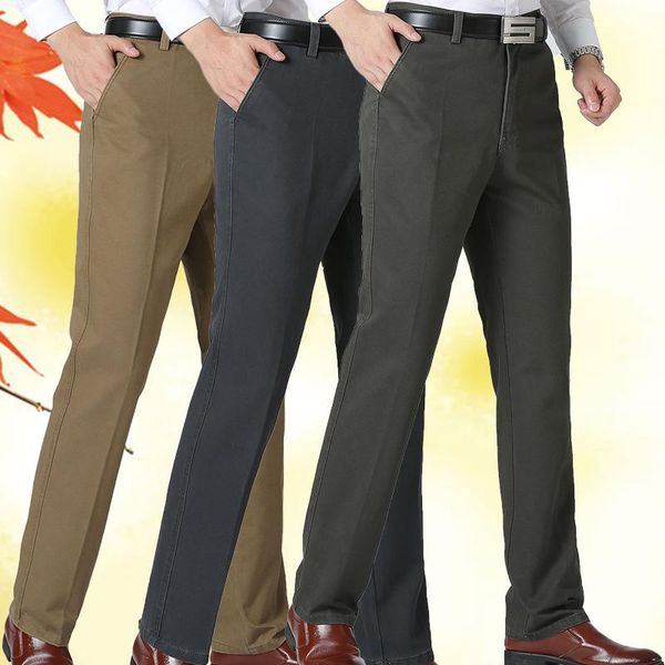 men's pants autumn and winter middle-aged cotton casual straight loose business summer, Black
men's pants autumn and winter middle-aged cotton casual straight loose business summer, Black