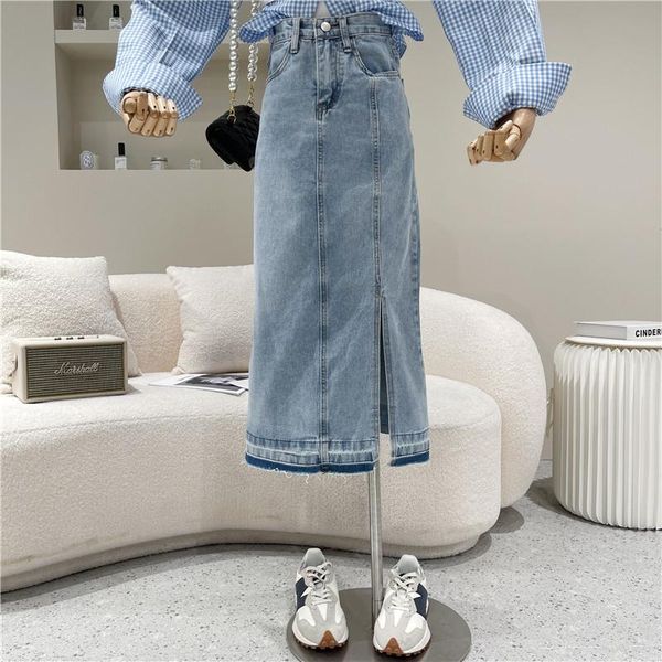 skirts niche design women's spring summer 2021 fashion mid length retro versatile a-line skirt split high waist denim, Black
skirts niche design women's spring summer 2021 fashion mid length retro versatile a-line skirt split high waist denim, Black