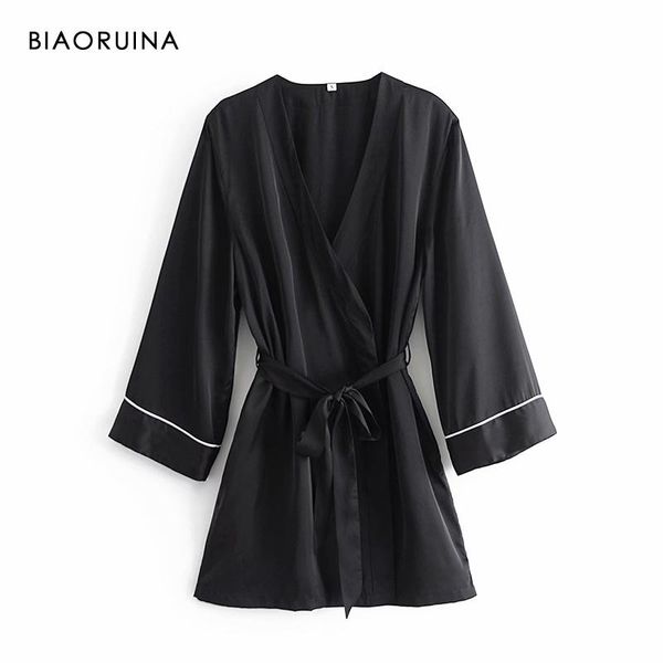 women's sleepwear biaoruina black classic robes with sashes female long sleeve comfortable sleeping clothes ladies elegant underwear, Black;red
women's sleepwear biaoruina black classic robes with sashes female long sleeve comfortable sleeping clothes ladies elegant underwear, Black;red