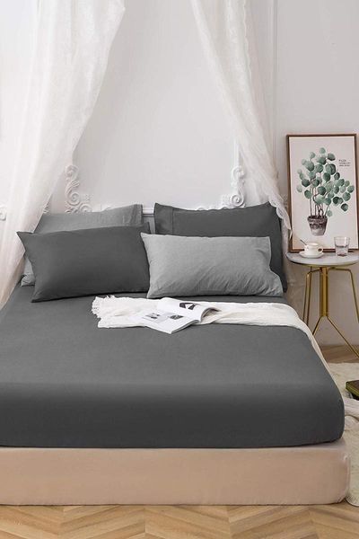sheets & sets soft fitted sheet with elastic band solid bed double combed cotton 100% | dark grey
sheets & sets soft fitted sheet with elastic band solid bed double combed cotton 100% | dark grey