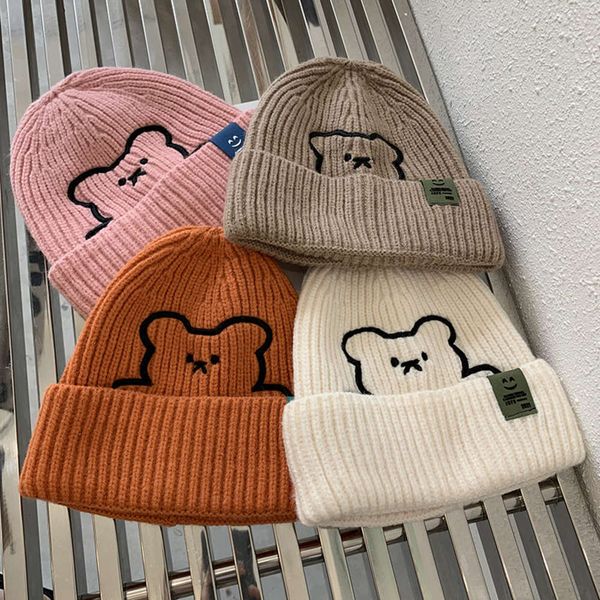 hat autumn and embroidery bear lovely knitted female leisure versatile warm wool cold student ear protection, Blue;gray
hat autumn and embroidery bear lovely knitted female leisure versatile warm wool cold student ear protection, Blue;gray