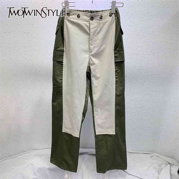 hit color cargo pants for women high waist patchwork button casual loose trouser female fashion clothing 210521, Black;white
hit color cargo pants for women high waist patchwork button casual loose trouser female fashion clothing 210521, Black;white