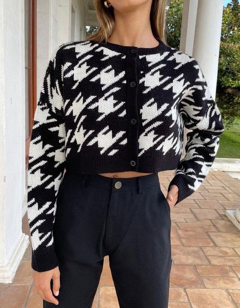 women's knits & tees women knitted cardigan printed pattern round collar long sleeve crop spring autumn sweaters clothing, White
women's knits & tees women knitted cardigan printed pattern round collar long sleeve crop spring autumn sweaters clothing, White