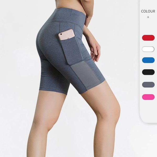 running shorts women's yoga side pockets fitness stretch tights quick-drying wicking five-point pants, Black;blue
running shorts women's yoga side pockets fitness stretch tights quick-drying wicking five-point pants, Black;blue