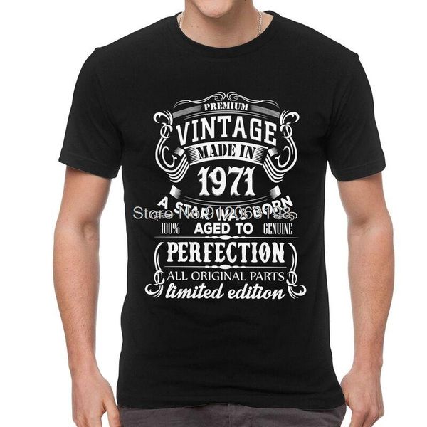 men's t-shirts made vintage in 1971 men fashion t shirts short sleeve 50 years old 50th birthday gift tshirt cotton tees streetwear, White;black
men's t-shirts made vintage in 1971 men fashion t shirts short sleeve 50 years old 50th birthday gift tshirt cotton tees streetwear, White;black