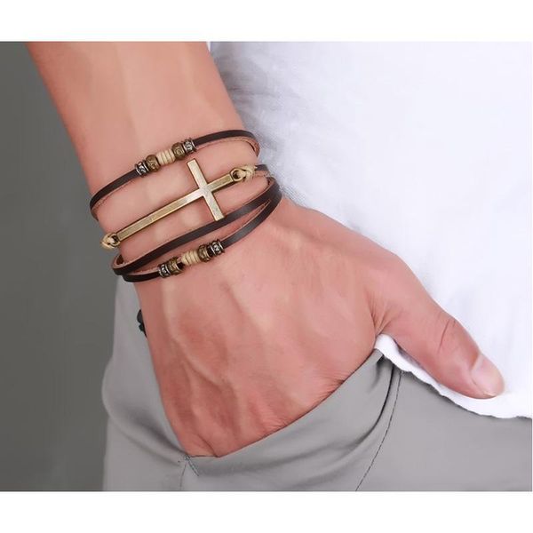 charm bracelets louleur genuine real leather cross & bangles for women men jewelry size adjustable vintage rope chain bracelet, Golden;silver
charm bracelets louleur genuine real leather cross & bangles for women men jewelry size adjustable vintage rope chain bracelet, Golden;silver