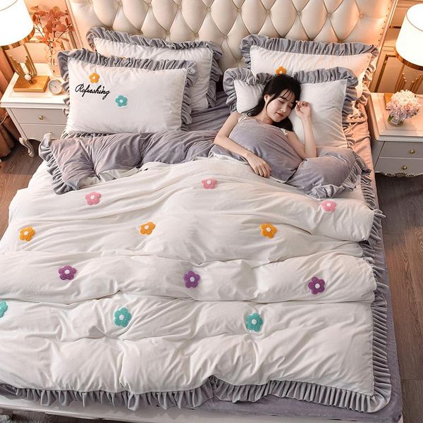 sheets & sets white-gray plum coral velvet soft and comfortable four-piece household duvet cover sheet
sheets & sets white-gray plum coral velvet soft and comfortable four-piece household duvet cover sheet