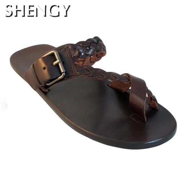 sandals flat bottom roman men's black brown retro beach casual open-toe woven leather female summer shoes plus s
sandals flat bottom roman men's black brown retro beach casual open-toe woven leather female summer shoes plus s