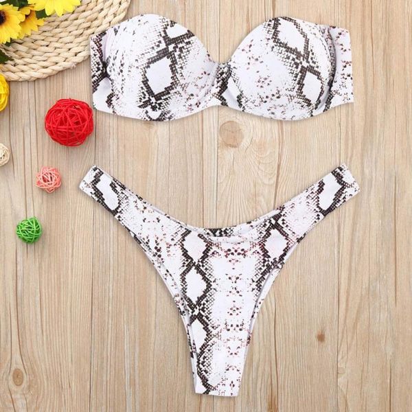 women's swimwear two-piece suits leopard print snake skin wire pushed up bikini low waist beachwear bathing suit 2021, White;black
women's swimwear two-piece suits leopard print snake skin wire pushed up bikini low waist beachwear bathing suit 2021, White;black