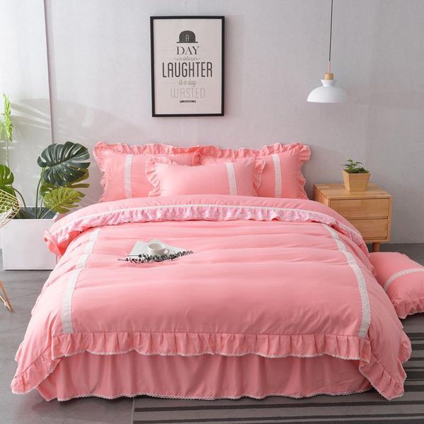 bedding sets 4pcs pattern washed cotton lace luxury king size duvet cover set bed skirt pillowcase bedclothes
bedding sets 4pcs pattern washed cotton lace luxury king size duvet cover set bed skirt pillowcase bedclothes