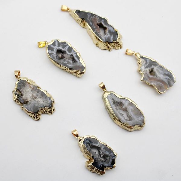 charms natural stone electroplated gold edged slice open brazilian agates geode druzys pendants for diy necklace jewelry making, Bronze;silver
charms natural stone electroplated gold edged slice open brazilian agates geode druzys pendants for diy necklace jewelry making, Bronze;silver