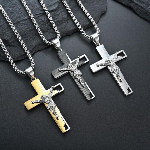 pendant necklaces european and american fashion temperament trend cross trendsetter hip hop titanium steel necklace, Silver
pendant necklaces european and american fashion temperament trend cross trendsetter hip hop titanium steel necklace, Silver