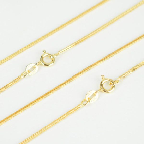100% real 925 sterling silver yellow gold color tail chain necklace for women girls 1mm 40/45cm italy jewelry choker collier chokers, Golden;silver
100% real 925 sterling silver yellow gold color tail chain necklace for women girls 1mm 40/45cm italy jewelry choker collier chokers, Golden;silver