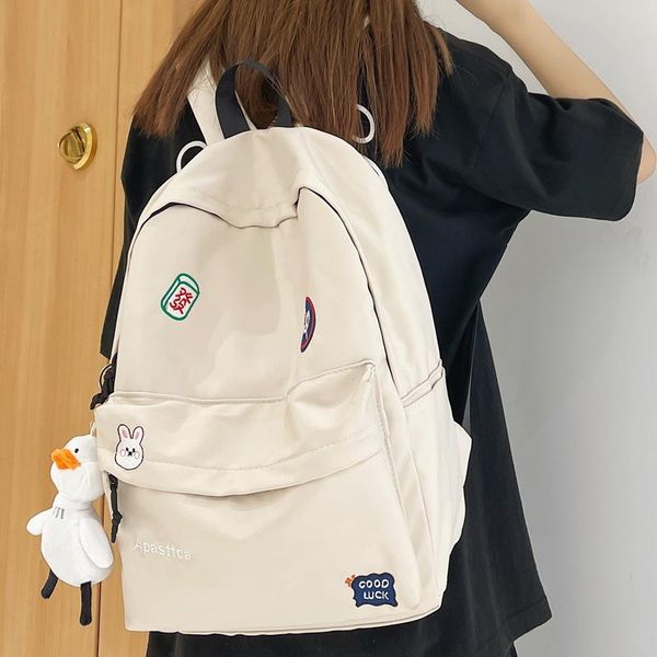 backpack dcimor waterproof nylon women men simple travel bag cartoon embroidery bookbag solid color lovers schoolbag
backpack dcimor waterproof nylon women men simple travel bag cartoon embroidery bookbag solid color lovers schoolbag