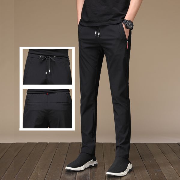 men's pants spring business casual tracksuit straight men trousers slim fit fashion classic man zy8c, Black
men's pants spring business casual tracksuit straight men trousers slim fit fashion classic man zy8c, Black
