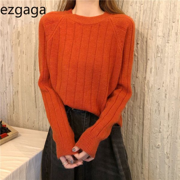 ezgaga women sweater pullover o-neck autumn korean fashion simple solid long sleeve knitted casual female jumper 210430, White;black
ezgaga women sweater pullover o-neck autumn korean fashion simple solid long sleeve knitted casual female jumper 210430, White;black
