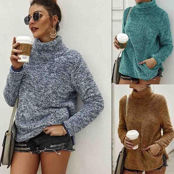 women's jackets autumn winter plush coat loose pocket hoodie women soft knitted casual sweaters outerwear female thick warm high neck p, Black;brown
women's jackets autumn winter plush coat loose pocket hoodie women soft knitted casual sweaters outerwear female thick warm high neck p, Black;brown