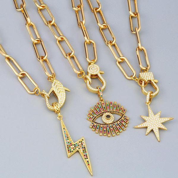 chains thick copper chain with rainbow pendant colorful zircon gems necklaces for female, Silver
chains thick copper chain with rainbow pendant colorful zircon gems necklaces for female, Silver