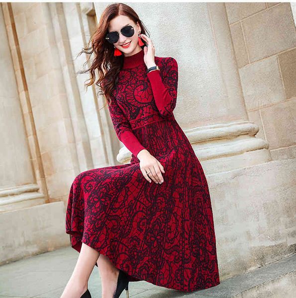 dress grow temperament knitting shirt up the knee dressed in red autumn/winter 2021 turtle neck sleeve, Black;gray
dress grow temperament knitting shirt up the knee dressed in red autumn/winter 2021 turtle neck sleeve, Black;gray
