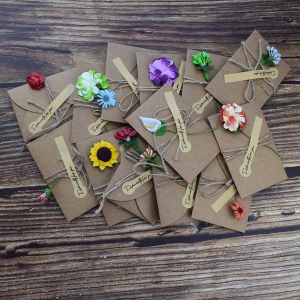 gift wrap cute kraft paper envelope with card and flower decoration small mini handmade diy wedding party invitation wallet envelopes
gift wrap cute kraft paper envelope with card and flower decoration small mini handmade diy wedding party invitation wallet envelopes