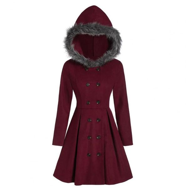 women's wool & blends women coat dress large hem double breasted autumn winter outercoat plush hooded solid color elegant oversize oute, Black
women's wool & blends women coat dress large hem double breasted autumn winter outercoat plush hooded solid color elegant oversize oute, Black