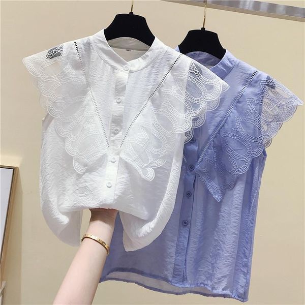 women's blouses & shirts 2021 lace women hollow out femme solid casual office plus size blusas o neck streetwear, White
women's blouses & shirts 2021 lace women hollow out femme solid casual office plus size blusas o neck streetwear, White