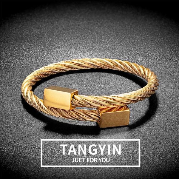 vintage trend stainless steel bracelet winding gold color spiral square bracelets for men and women wholesale jewelry charm, Golden;silver
vintage trend stainless steel bracelet winding gold color spiral square bracelets for men and women wholesale jewelry charm, Golden;silver