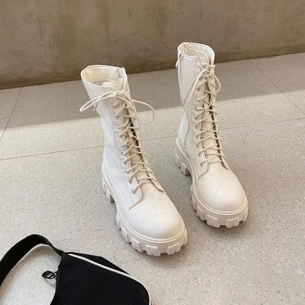 boots 2021 mid calf women autumn winter fashion lace-up zipper botas mujer sports platform heel ladies shoes, Black
boots 2021 mid calf women autumn winter fashion lace-up zipper botas mujer sports platform heel ladies shoes, Black