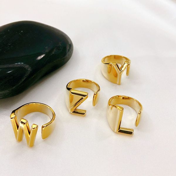 new letter opening ring women's style 18k real gold electroplating fashion hand jewelry, Black
new letter opening ring women's style 18k real gold electroplating fashion hand jewelry, Black