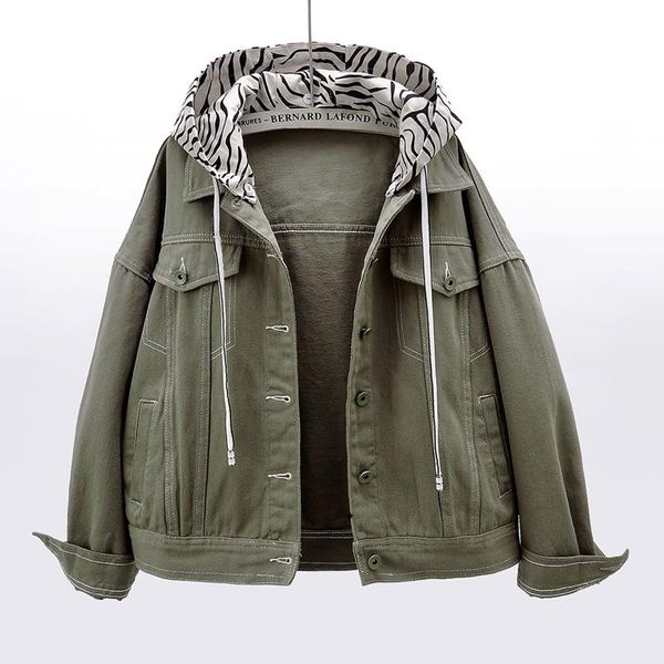 spring korean fashion zebra pattern print hooded denim jacket coat women 3 color outwear loose casual short jeans female women's jacket, Black;brown
spring korean fashion zebra pattern print hooded denim jacket coat women 3 color outwear loose casual short jeans female women's jacket, Black;brown