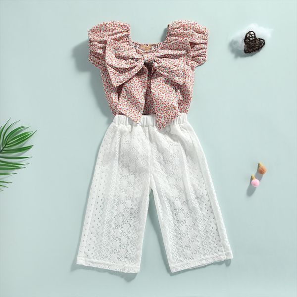 summer kids girls holiday clothes sets 1 6y floral printed big bowknot t shirts lace long pants 2pcs, White
summer kids girls holiday clothes sets 1 6y floral printed big bowknot t shirts lace long pants 2pcs, White