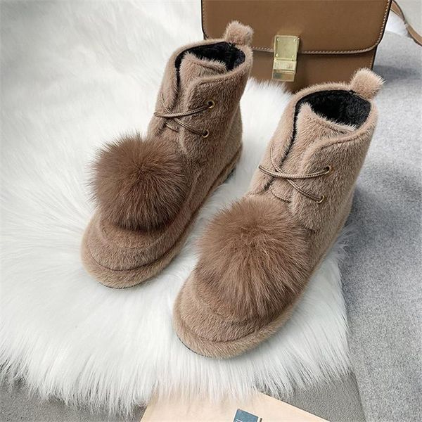 boots woman winter snow women shoes fur ankle botas mujer fashion real cow suede leather plush hair ball cotton, Black
boots woman winter snow women shoes fur ankle botas mujer fashion real cow suede leather plush hair ball cotton, Black