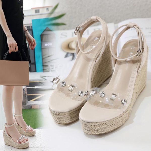 net celebrity wedges crystal clear band women sandals muffin shoes buckle slingback platform femmes sandales2021, Black
net celebrity wedges crystal clear band women sandals muffin shoes buckle slingback platform femmes sandales2021, Black