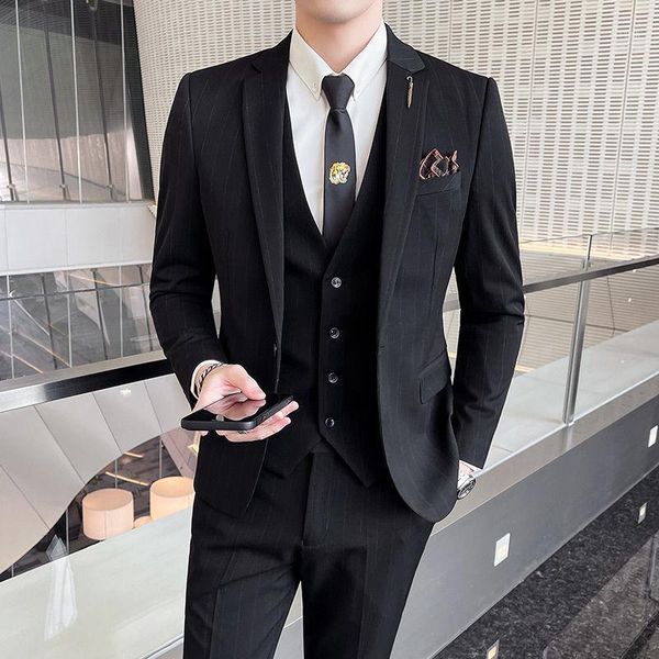 men's suits & blazers suit striped lapel one button slim fit wedding groomsmen man prom casual business custom banquet jacket vest pant, White;black
men's suits & blazers suit striped lapel one button slim fit wedding groomsmen man prom casual business custom banquet jacket vest pant, White;black