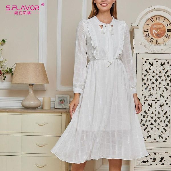 s.flavor women ruffles plaid chiffon dress spring summer elegant bow tie neck long sleeve party vestidos casual a-line dresses, Black;gray
s.flavor women ruffles plaid chiffon dress spring summer elegant bow tie neck long sleeve party vestidos casual a-line dresses, Black;gray