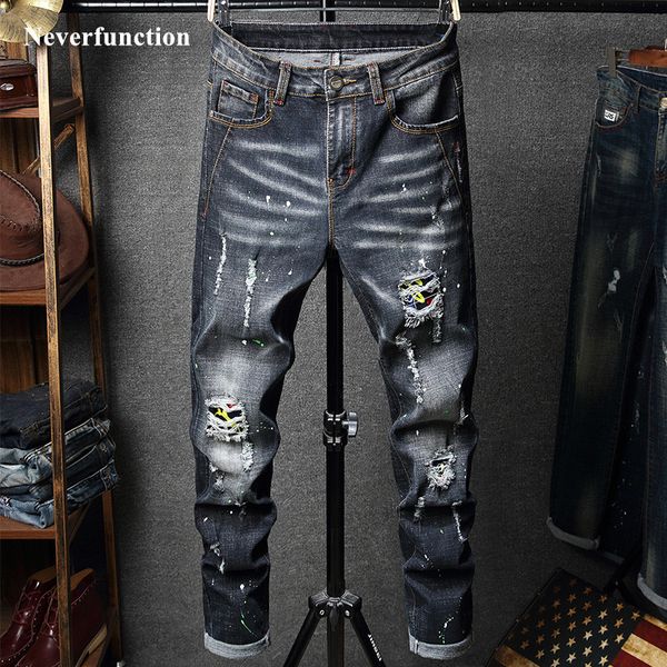 jeans men streetwear ripped ink printed stretch slim fit beggarjeans hip hop man knee holes cotton casual joggers denim trousers, Blue
jeans men streetwear ripped ink printed stretch slim fit beggarjeans hip hop man knee holes cotton casual joggers denim trousers, Blue