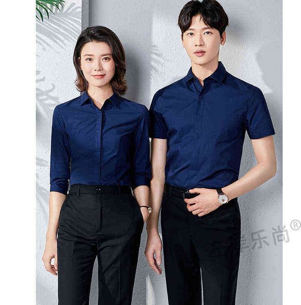 luxury men's suits blazers shirt short sleeved and women's busins wear the same slim fitting gray button shirt enterprise embroide, White;black
luxury men's suits blazers shirt short sleeved and women's busins wear the same slim fitting gray button shirt enterprise embroide, White;black