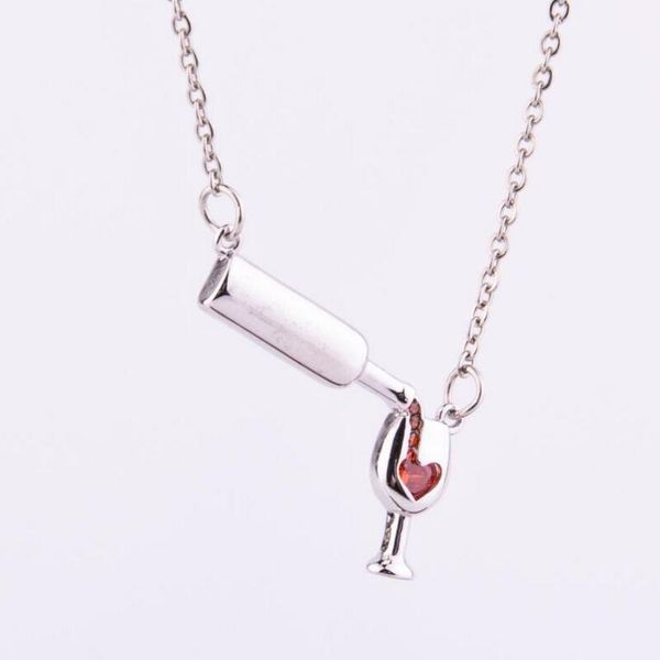pendant necklaces the love red wine bottle cup necklace is stylish and goes with clavicle chain v1195, Silver
pendant necklaces the love red wine bottle cup necklace is stylish and goes with clavicle chain v1195, Silver