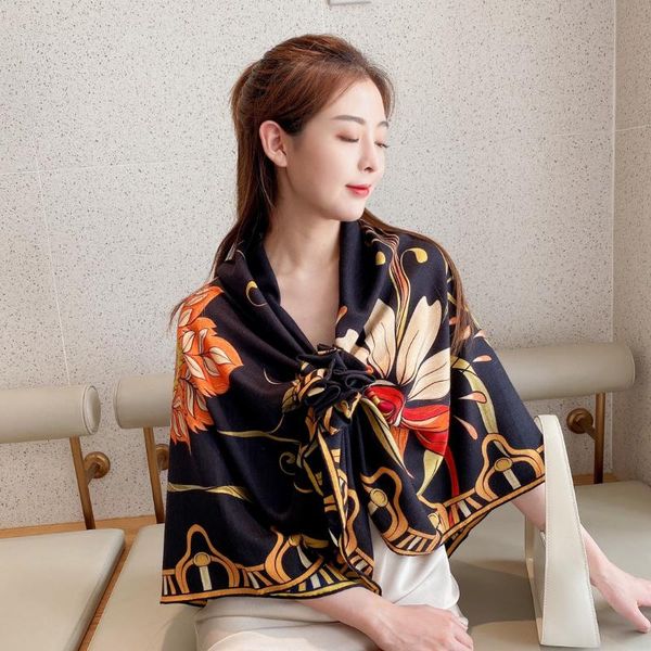 scarves 70% cashmere 30% silk scarf women fashion ethnic tribal shawl stole double-sided phoenix flower kerchief bufanda 135*135cm, Blue;gray
scarves 70% cashmere 30% silk scarf women fashion ethnic tribal shawl stole double-sided phoenix flower kerchief bufanda 135*135cm, Blue;gray