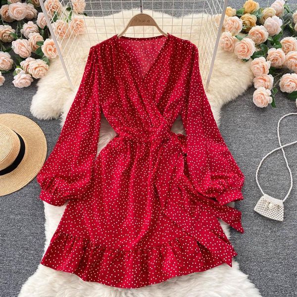 casual dresses dress women 2021 fashion autumn polka dot print v-neck long sleeve sash lace up one-piece wrap ruffles mini party, Black;gray
casual dresses dress women 2021 fashion autumn polka dot print v-neck long sleeve sash lace up one-piece wrap ruffles mini party, Black;gray