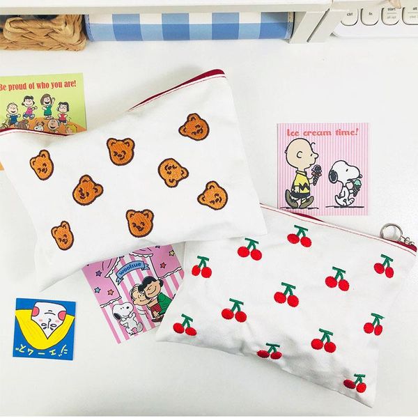 pencil bags cherry bear embroidery bag canvas large capacity simple style small handbag cosmetic money storage cute stationery
pencil bags cherry bear embroidery bag canvas large capacity simple style small handbag cosmetic money storage cute stationery