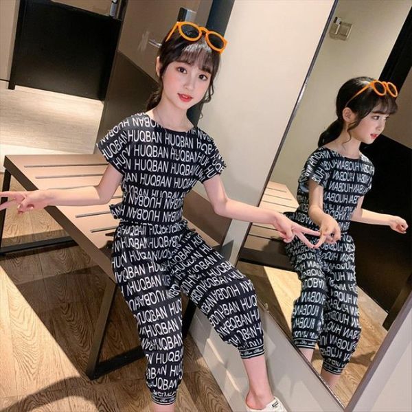 teens fashion clothing set letters print two piece crop pants korea suit for girls children outfits 5 7 9, White
teens fashion clothing set letters print two piece crop pants korea suit for girls children outfits 5 7 9, White