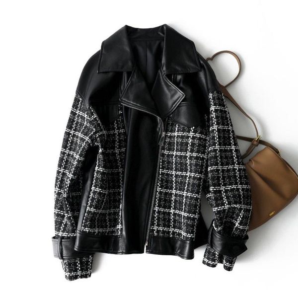 women's jackets xiaoxiangfeng leather jacket autumn 2021 fashion all-match loose slim women coat, Black;brown
women's jackets xiaoxiangfeng leather jacket autumn 2021 fashion all-match loose slim women coat, Black;brown