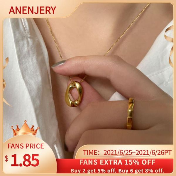 chains anenjery 925 sterling silver golden hollow oval pendant necklace for women simple temperament choker niche design jewelry
chains anenjery 925 sterling silver golden hollow oval pendant necklace for women simple temperament choker niche design jewelry