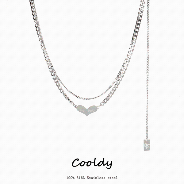 pendant necklaces punk heart necklace stainless steel for women choker jewelry long chain letter carved, Silver
pendant necklaces punk heart necklace stainless steel for women choker jewelry long chain letter carved, Silver