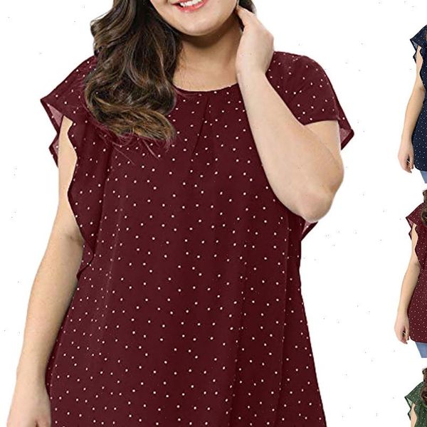 womens summer shirts plus size ruffle sleeve shirt polka dot chiffon blouse casual blusa femmes, White
womens summer shirts plus size ruffle sleeve shirt polka dot chiffon blouse casual blusa femmes, White