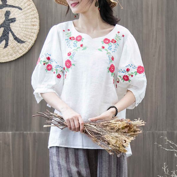 f&je summer style women tshirt plus size lantern sleeve loose o-neck floral embroidery vintage femme linen tee shirt mmx01 210608, White
f&je summer style women tshirt plus size lantern sleeve loose o-neck floral embroidery vintage femme linen tee shirt mmx01 210608, White